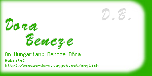 dora bencze business card
