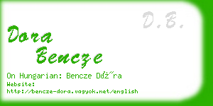 dora bencze business card